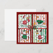 クリスマスの鴨 面白いホリデー動物 リンデブ ダック シーズンカード (正面/裏面)