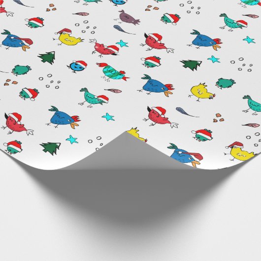 クリスマスの鶏の色あなたのチョイス包み ラッピングペーパー (角)