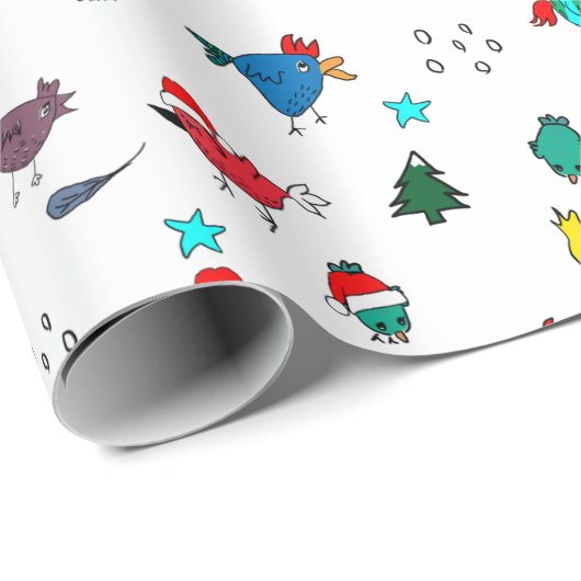 クリスマスの鶏の色あなたのチョイス包み ラッピングペーパー (ロールコーナー)