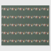 クリスマスの鶏農場のライト 動物好きへのギフト ラッピングペーパー (フラット)