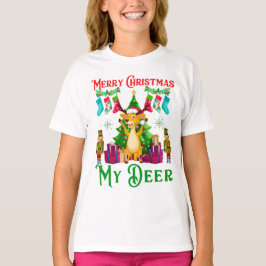クリスマスの鹿がおかしい、クリスマスおめでとう Tシャツ