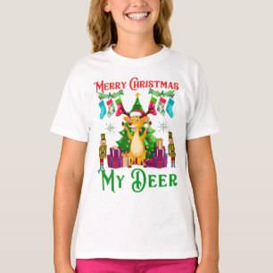クリスマスの鹿がおかしい、クリスマスおめでとう Tシャツ