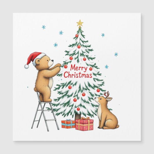 クリスマスの鹿とクマ (正面)