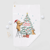 クリスマスの鹿とクマ ゴルフタオル (インサイチュ)