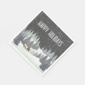 クリスマスの鹿と冬の松 スタンダードランチョンナプキン (角)