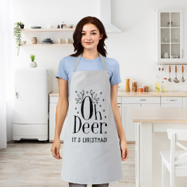 クリスマスの鹿のイラストが可愛いエプロン エプロン