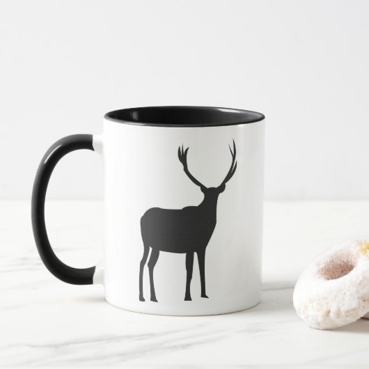 クリスマスの鹿の動物 マグカップ (ドーナツ)
