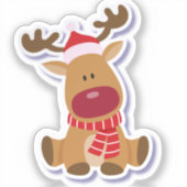 クリスマスの鹿の喜び シール (正面)