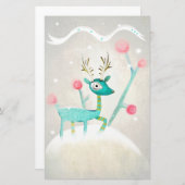 クリスマスの鹿の文具 便箋 (正面/裏面)
