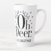 クリスマスの鹿の楽しいイラスト入りラテコーヒーマグ カフェラテマグ (右)