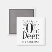 クリスマスの鹿の面白いイラストのマグネット マグネット (正面/裏面)
