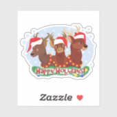 クリスマスの鹿3 シール (シート)