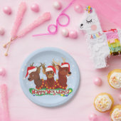 クリスマスの鹿3 ペーパープレート (パーティー)