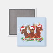 クリスマスの鹿3 マグネット (正面/裏面)