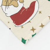 クリスマスの鹿、クマ、ネコ、くるみ割り フリースブランケット (角)