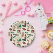 クリスマスの鹿、クマ、ネコ、くるみ割り ペーパープレート (パーティー)
