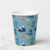 クリスマスの鹿、クリスマスツリー、山 紙コップ (裏面)