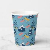 クリスマスの鹿、クリスマスツリー、山 紙コップ (左)