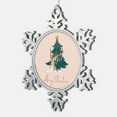 クリスマスの鹿 スノーフレークピューターオーナメント (右)