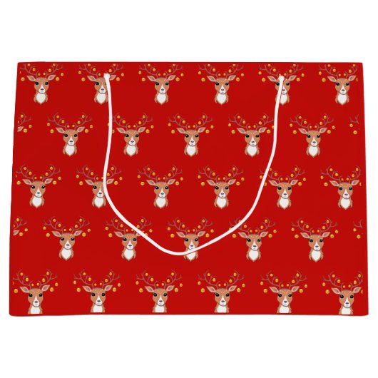 クリスマスの鹿 ラージペーパーバッグ (正面)