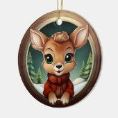 クリスマスの鹿, 野生のメスの鹿, 子鹿🦌🎄 セラミックオーナメント (左)