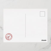 クリスマスの鹿　雪　カラフル　きらきら　輝き 箔招待状ポストカード (裏面)