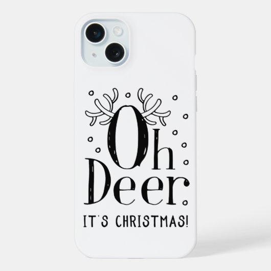 クリスマスの鹿 iPhone 15 plus カバー (裏面)
