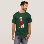クリスマスの黄色のラブラドール時間 Tシャツ (正面フル)