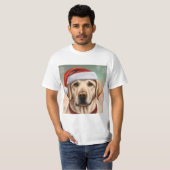クリスマスの黄金のラブラドール、犬の恋人の贈り物 Tシャツ (正面フル)