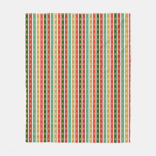 クリスマスの黄金の木のパターエレガントン – シック フリースブランケット (正面)