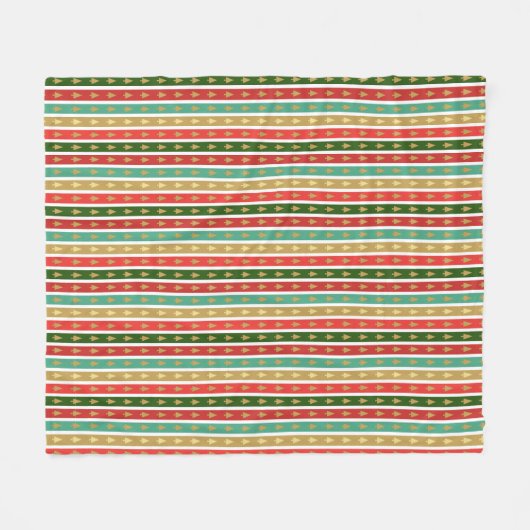 クリスマスの黄金の木のパターエレガントン – シック フリースブランケット (正面(横))