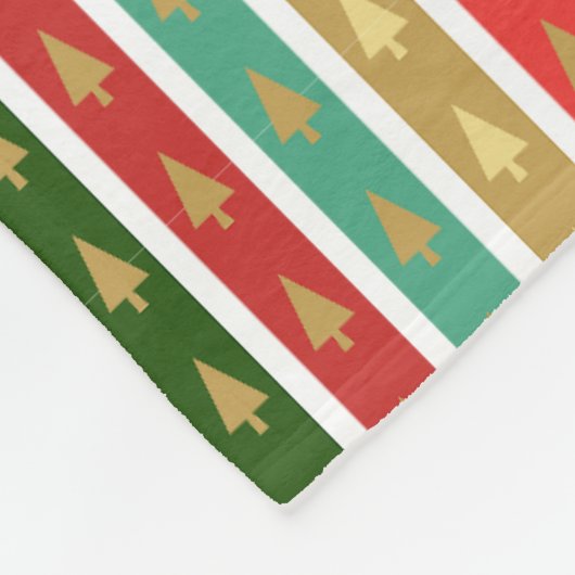 クリスマスの黄金の木のパターエレガントン – シック フリースブランケット (角)