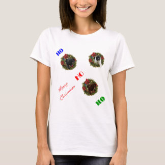 クリスマスの黒いブラウンLandseNewfニューファウンドランドのクリスマス Tシャツ