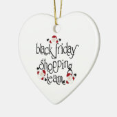 クリスマスの黒い金曜日のショッピングのチーム セラミックオーナメント (左)
