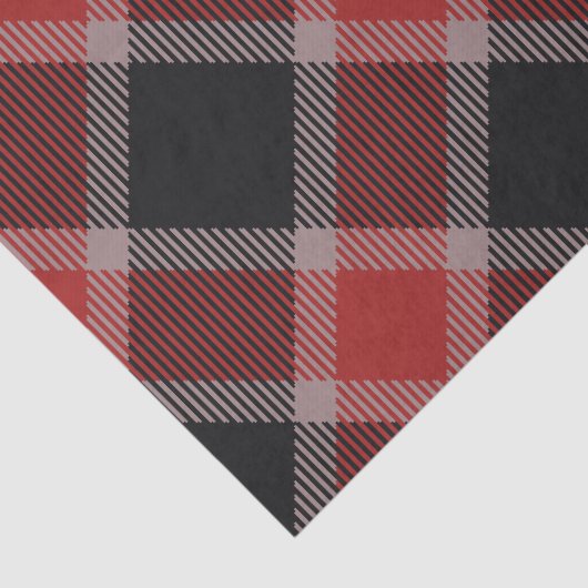 クリスマスの黒くおよび赤いギンガムのフランネルの格子縞 薄葉紙 (詳細)