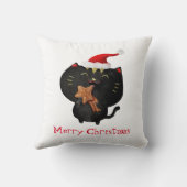 クリスマスの黒くかわいい猫 クッション (裏面)