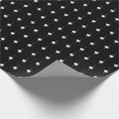 クリスマスの黒と白の雪片かわいい贈り物 ラッピングペーパー (角)