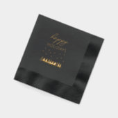 クリスマスの黒と金の箔押しナプキン 箔ナプキン (左)
