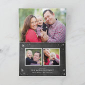 クリスマスの黒板の写真のコラージュのメリークリスマス シーズンカード (内部)