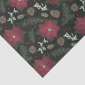 クリスマスの黒板の冬の花及び群葉 薄葉紙 (詳細)