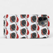 クリスマスの黒猫の水彩画 Case-Mate iPhoneケース (裏面(横))