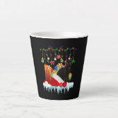クリスマスの黒猫プレゼント カフェラテマグ (正面)