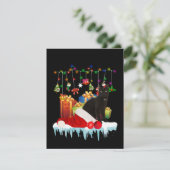 クリスマスの黒猫プレゼント サンキューカード (スタンド正面)