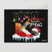 クリスマスの黒猫プレゼント ポストカード (裏面)