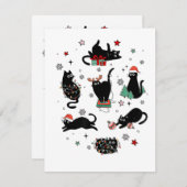 クリスマスの黒猫 エンクロージャーカード (正面/裏面)