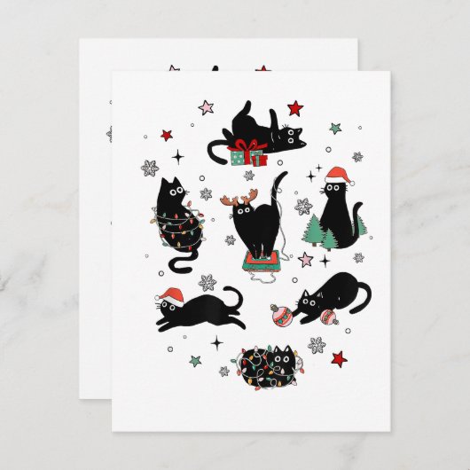 クリスマスの黒猫 エンクロージャーカード (正面/裏面)