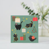 クリスマスの黒猫 カード (スタンド正面)