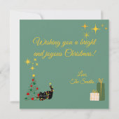 クリスマスの黒猫 カード (裏面)