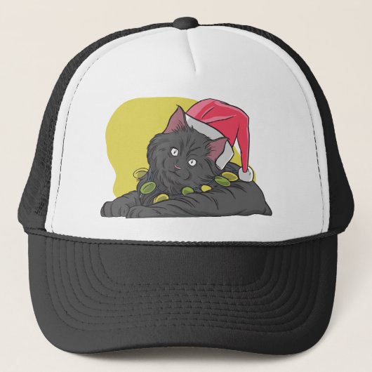 クリスマスの黒猫 キャップ (正面)