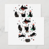 クリスマスの黒猫 シーズンカード (正面/裏面)